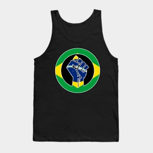 Black Lives Matter Fist Circled Flag Brazil Tank Top